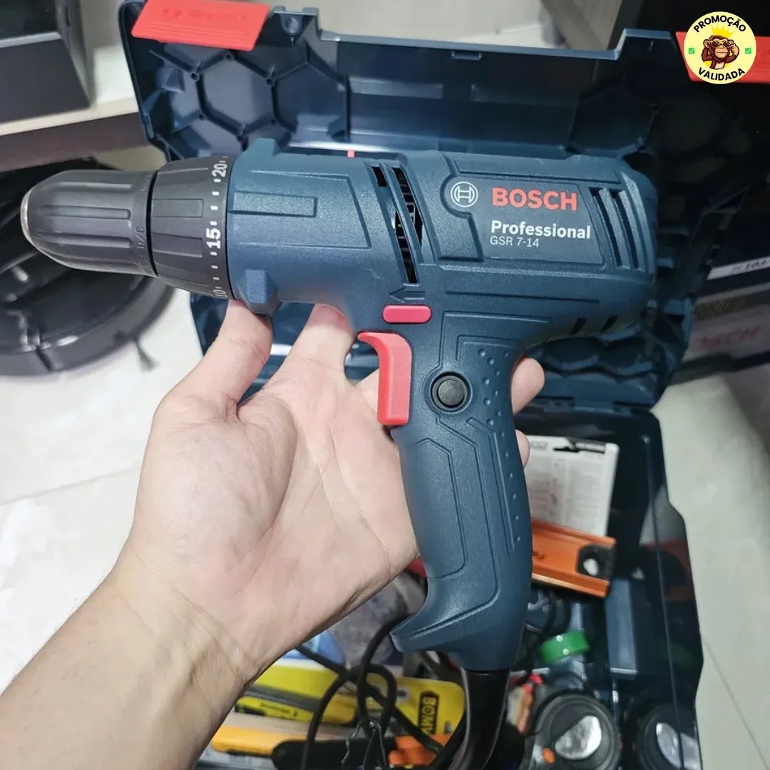 Furadeira Parafusadeira Elétrica De 10mm Bosch GSR 7-14 E 400W Com Caixa De Papelão