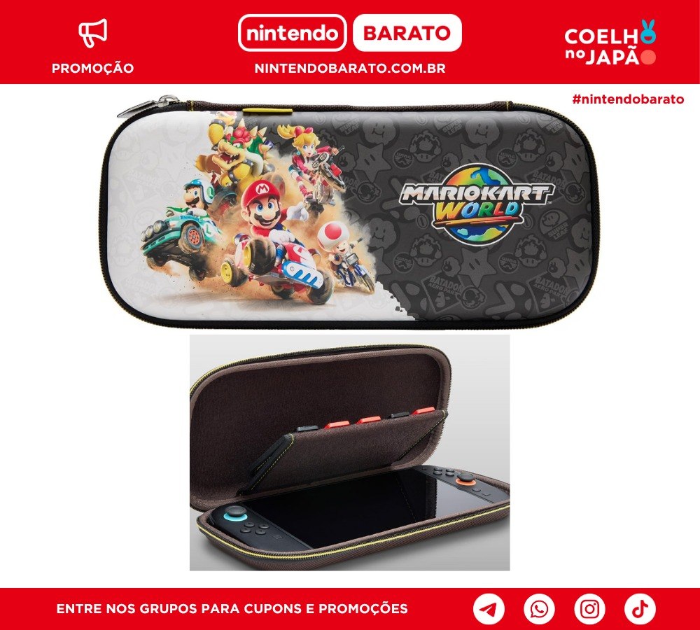 PowerA Case Slim de Proteção para Nintendo Switch 2 - Mario Kart World, Oficialmente licenciado, Estojo de proteção, Arm